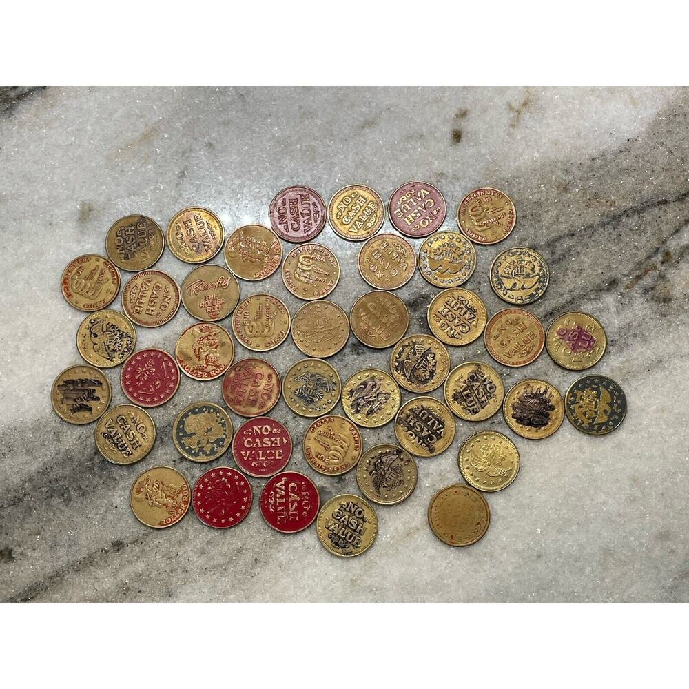 43 Vintage 1990s Arcade Tokens Roooofus Roller Roo Thunder Valley Entertainment